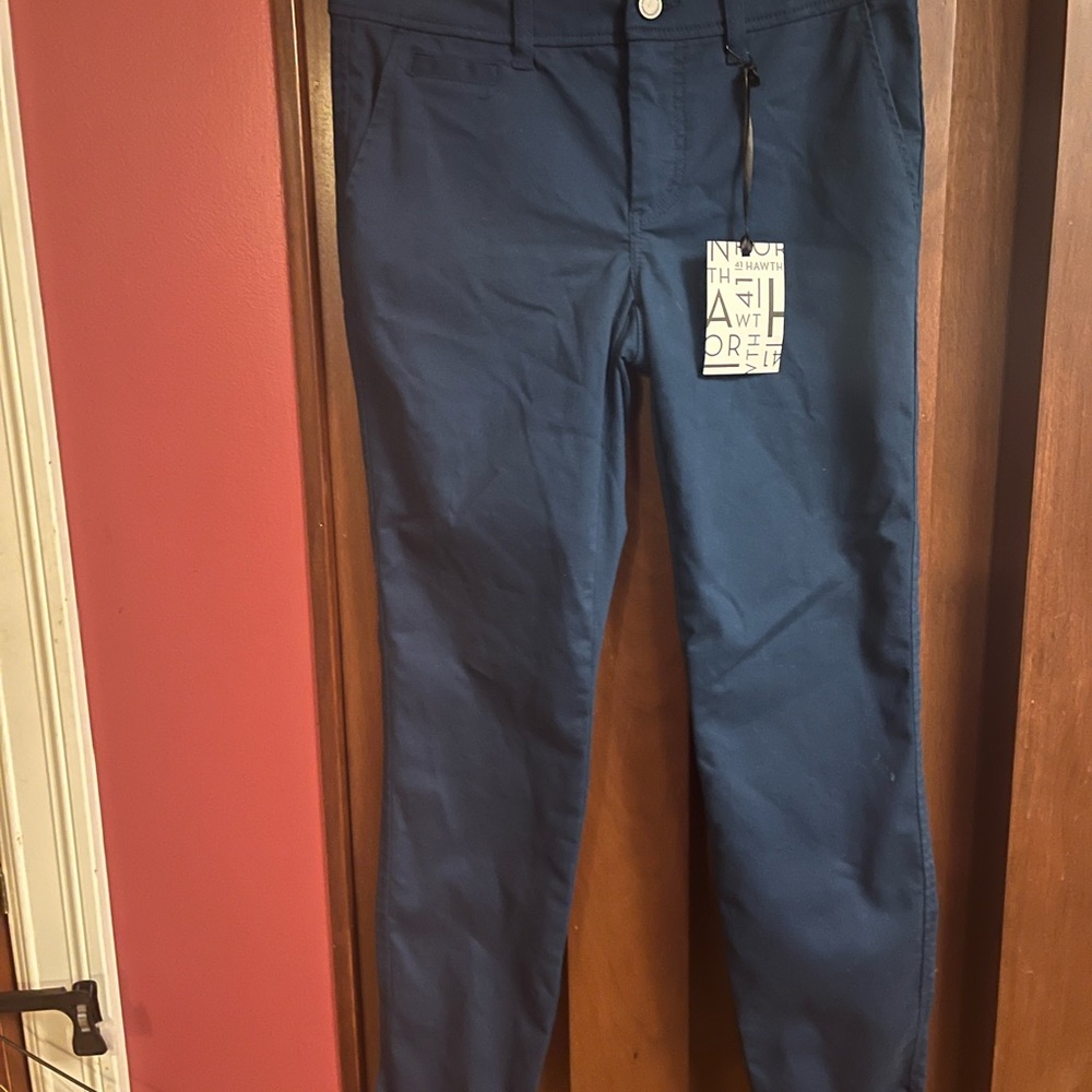 41 Hawthorn Womens 6 Rosabel Skinny Pants Navy Blue Mid Rise Roll Cuff Stretch